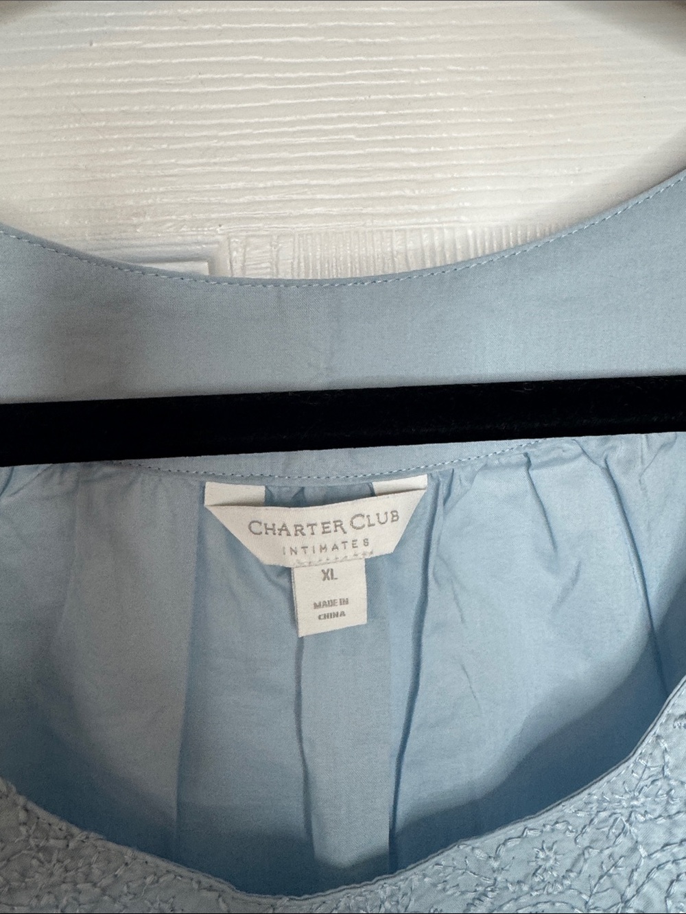 Charter Club Intimate Light Blue Sleeveless Gown w/Embroidered Yoke Sz XL NWT - Picture 5 of 7